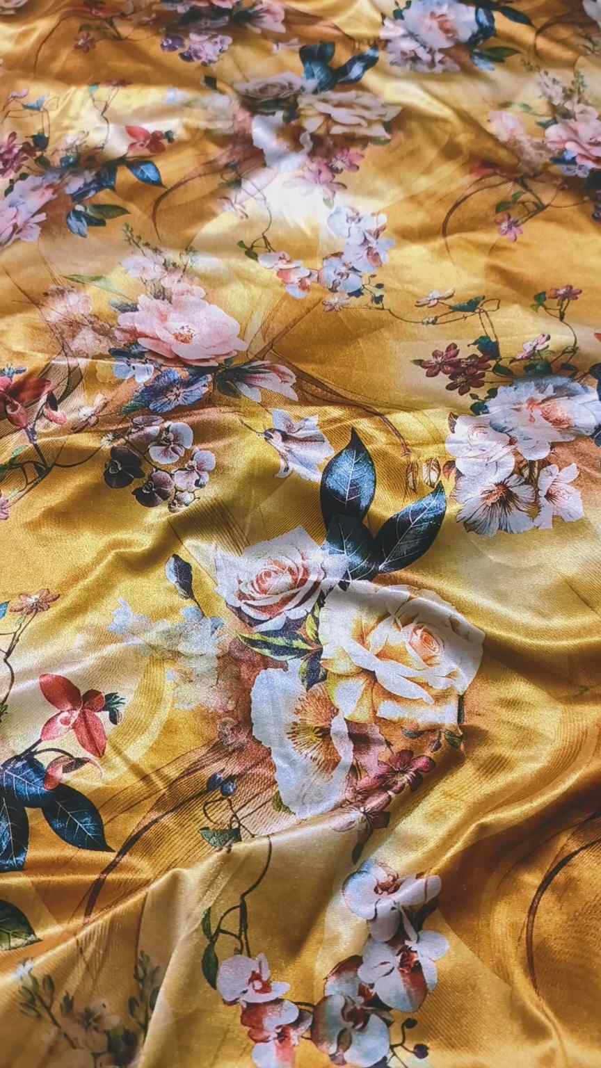 🥳 Big Sale M-637 Rs.1650 Imported Luxury Korean Mat- Finish Velvet Same print Shirt & Truzer 2pc