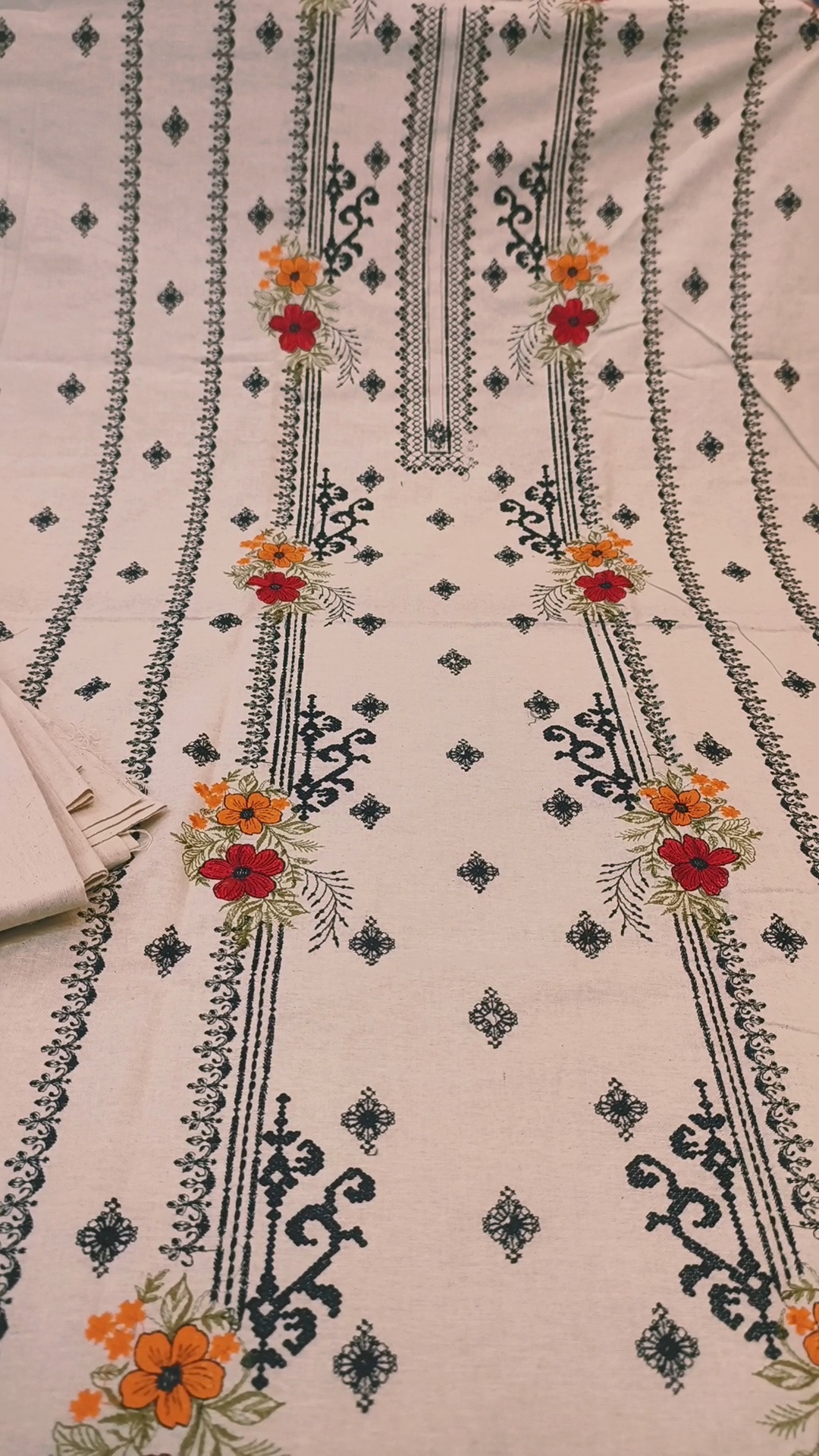 Sale Sale M-681. Rs.1650 Imported Bareeze Embroidery Karandi Khadder Same print Shirt & Truzer 2pc