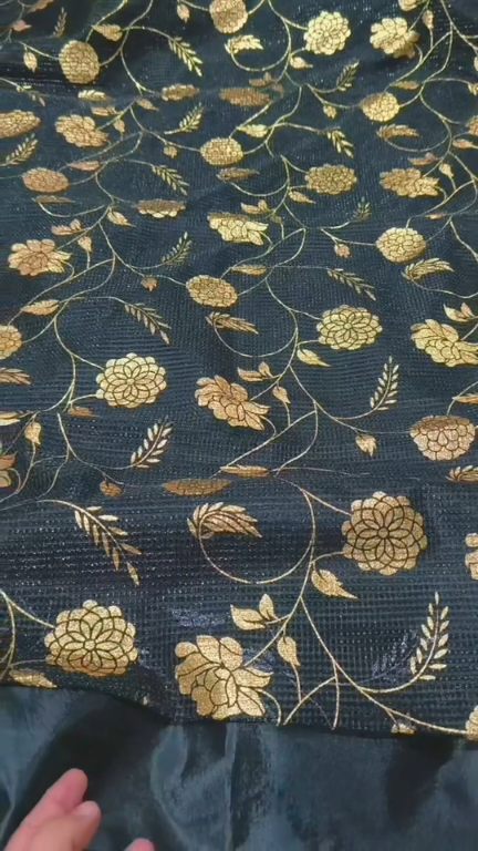 🥳Big Sale Sale M-6429  Rs.1250 Imported Fancy Kehkishan Zaree Moonlight Shirt & Kattan Silk inner with Truzer