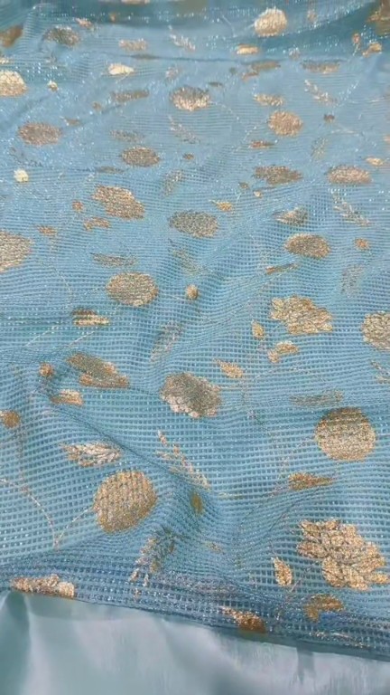 🥳Big Sale Sale M-6423  Rs.1250 Imported Fancy Kehkishan Zaree Moonlight Shirt & Kattan Silk inner with Truzer