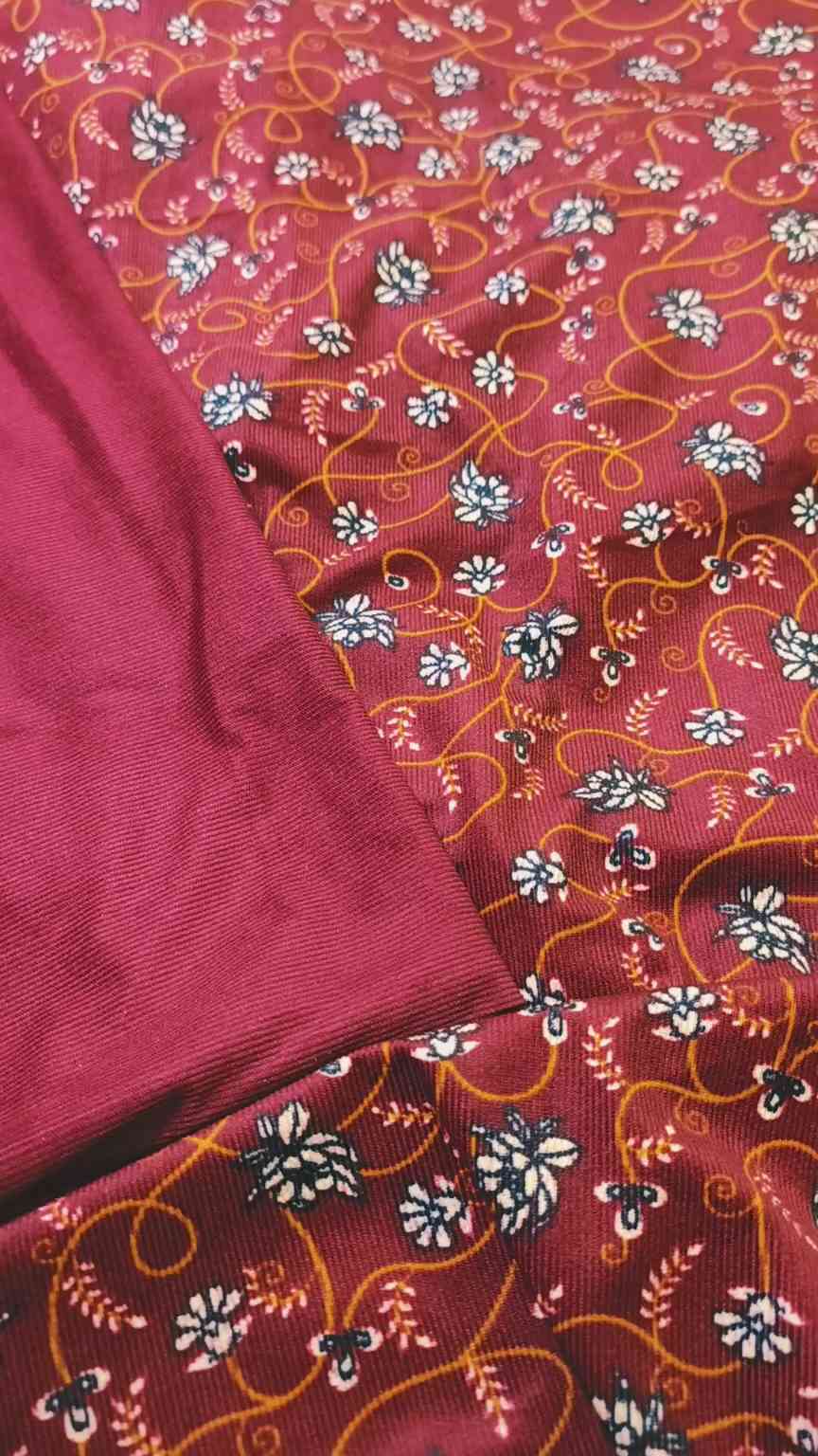 🥳 Big Sale M-717  Rs.1650 Imported High  Quality Korean Kotrai Velvet Same Stuff Shirt & Truzer 2pc