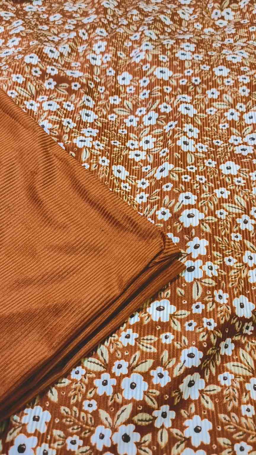 🥳 Big Sale M-714  Rs.1650 Imported High  Quality Korean Kotrai Velvet Same Stuff Shirt & Truzer 2pc